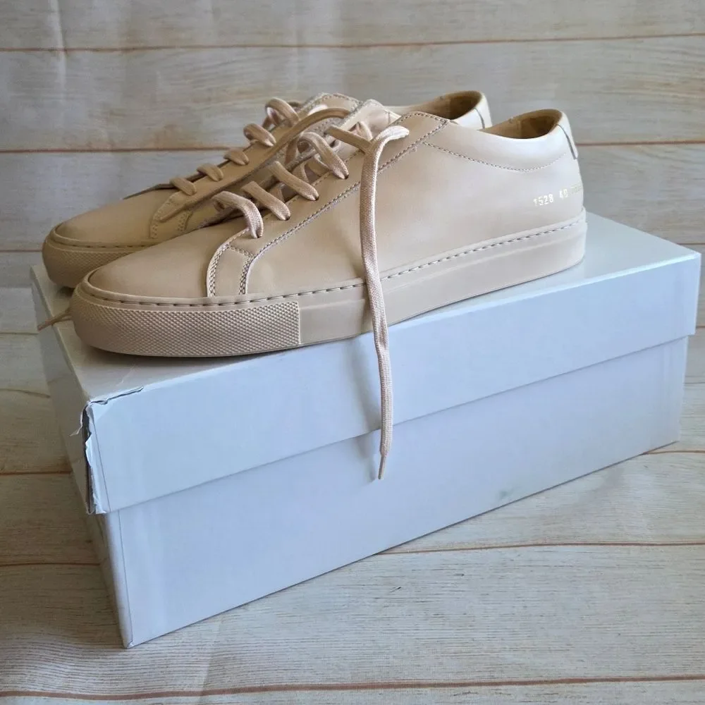 Common Projects Achilles Low Sneakers Nude Size 40 Made In Italy Unisex